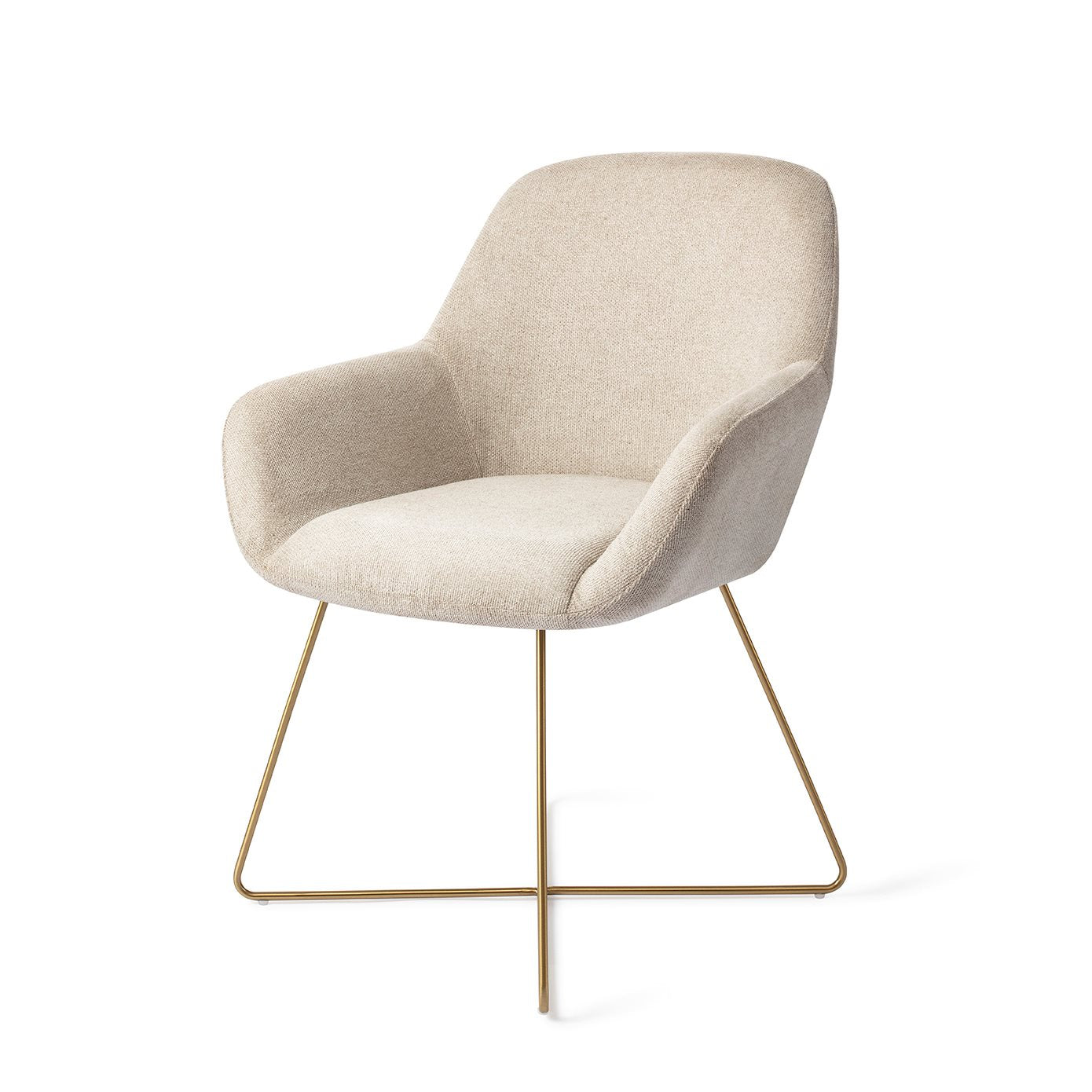 Kushi Dining Chair Ivory Ivy Cross Gold