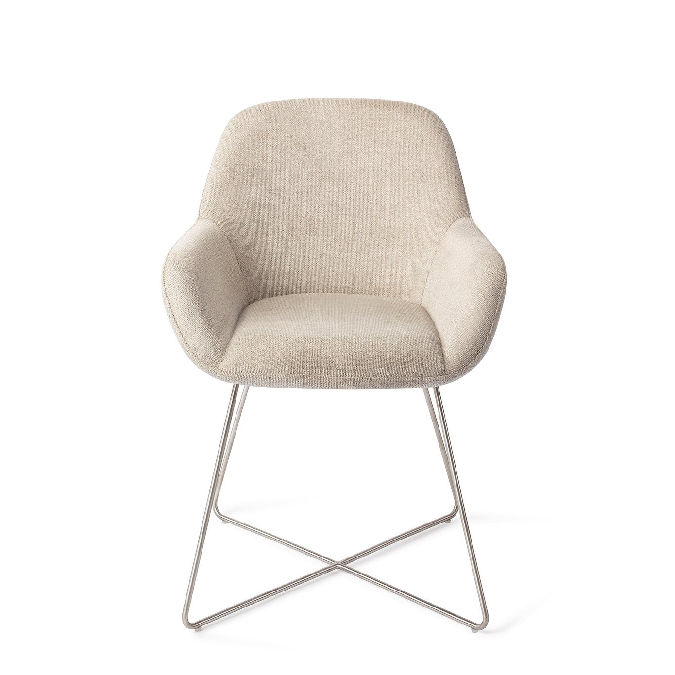 Kushi Dining Chair Ivory Ivy Cross Steel