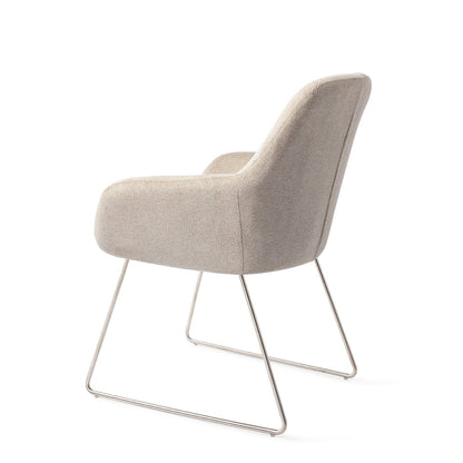 Kushi Dining Chair Ivory Ivy Slide Steel