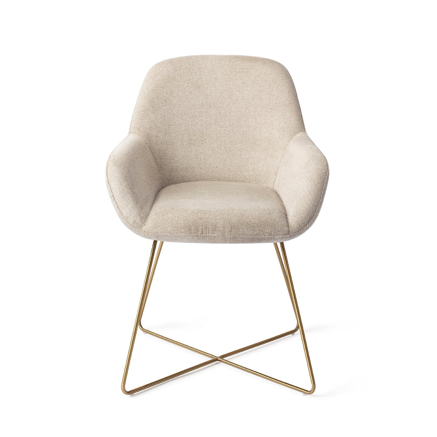 Kushi Dining Chair Ivory Ivy Cross Gold