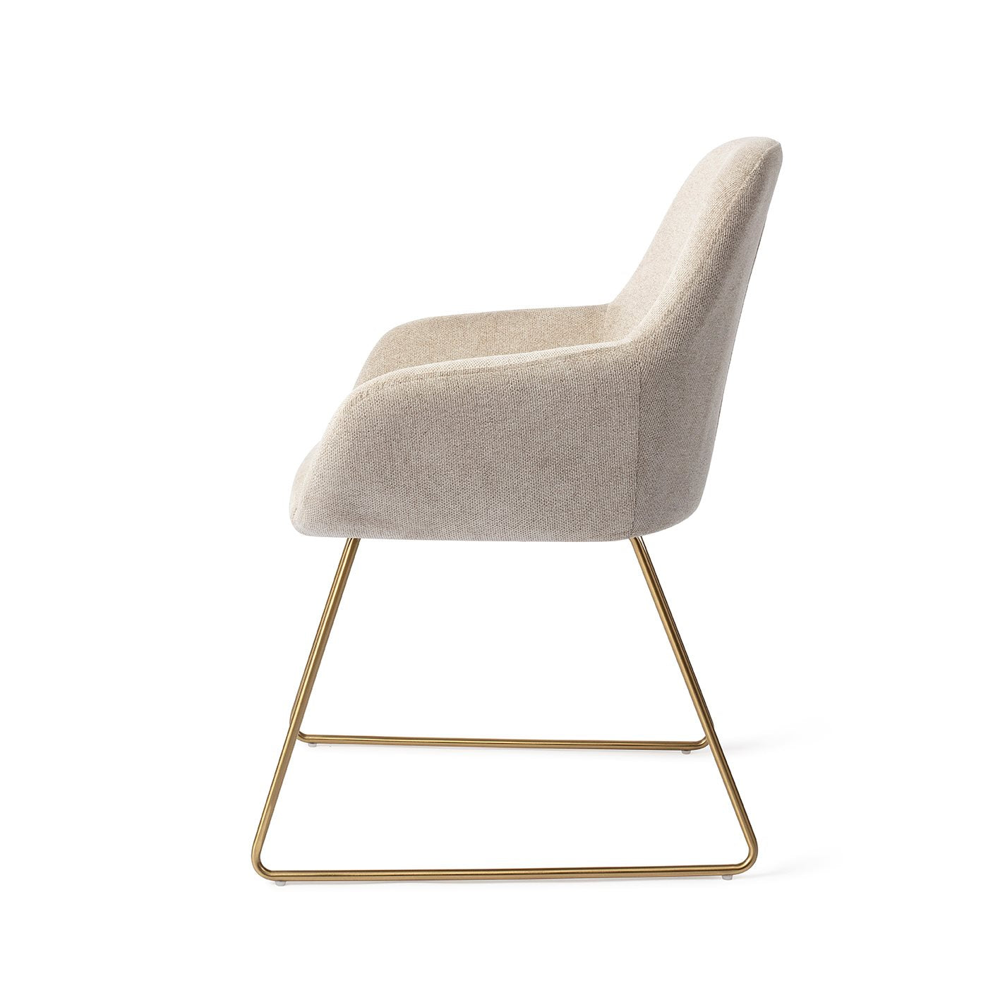 Kushi Dining Chair Ivory Ivy Slide Gold