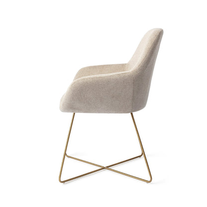 Kushi Dining Chair Ivory Ivy Cross Gold