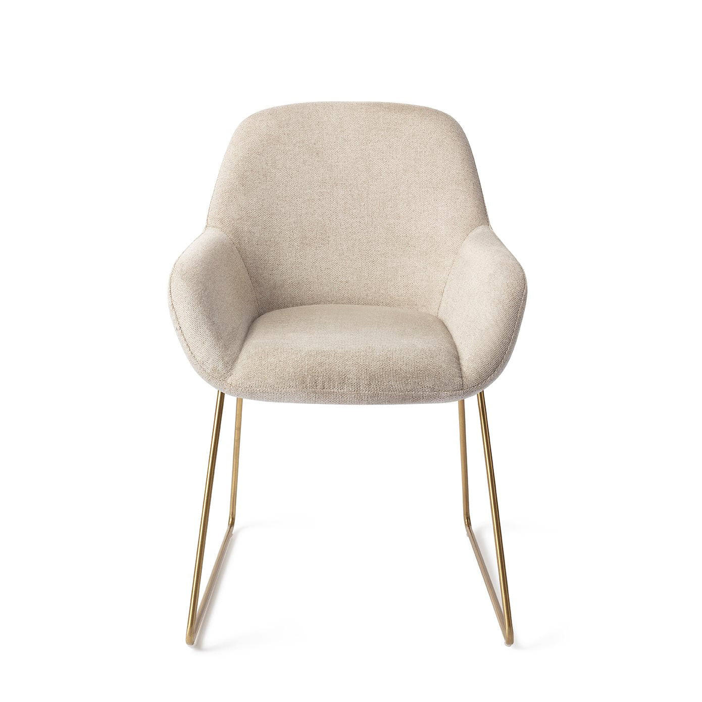 Kushi Dining Chair Ivory Ivy Slide Gold