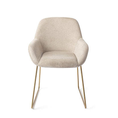 Kushi Dining Chair Ivory Ivy Slide Gold