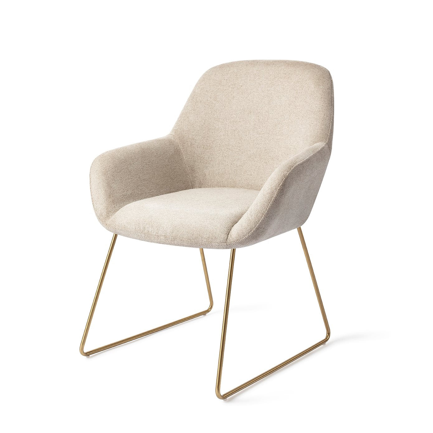 Kushi Dining Chair Ivory Ivy Slide Gold