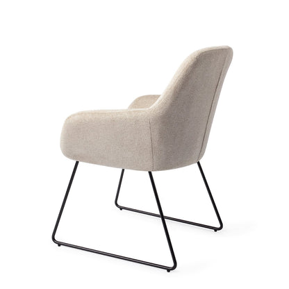 Kushi Dining Chair Ivory Ivy Slide Black