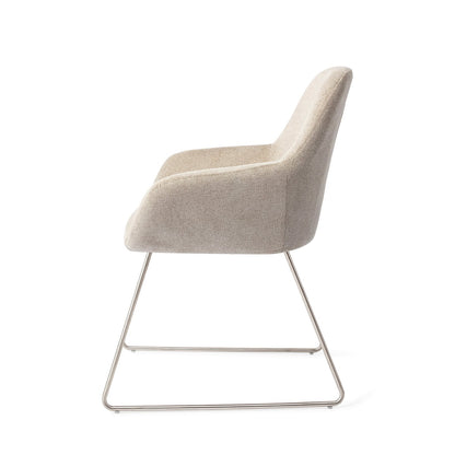 Kushi Dining Chair Ivory Ivy Slide Steel