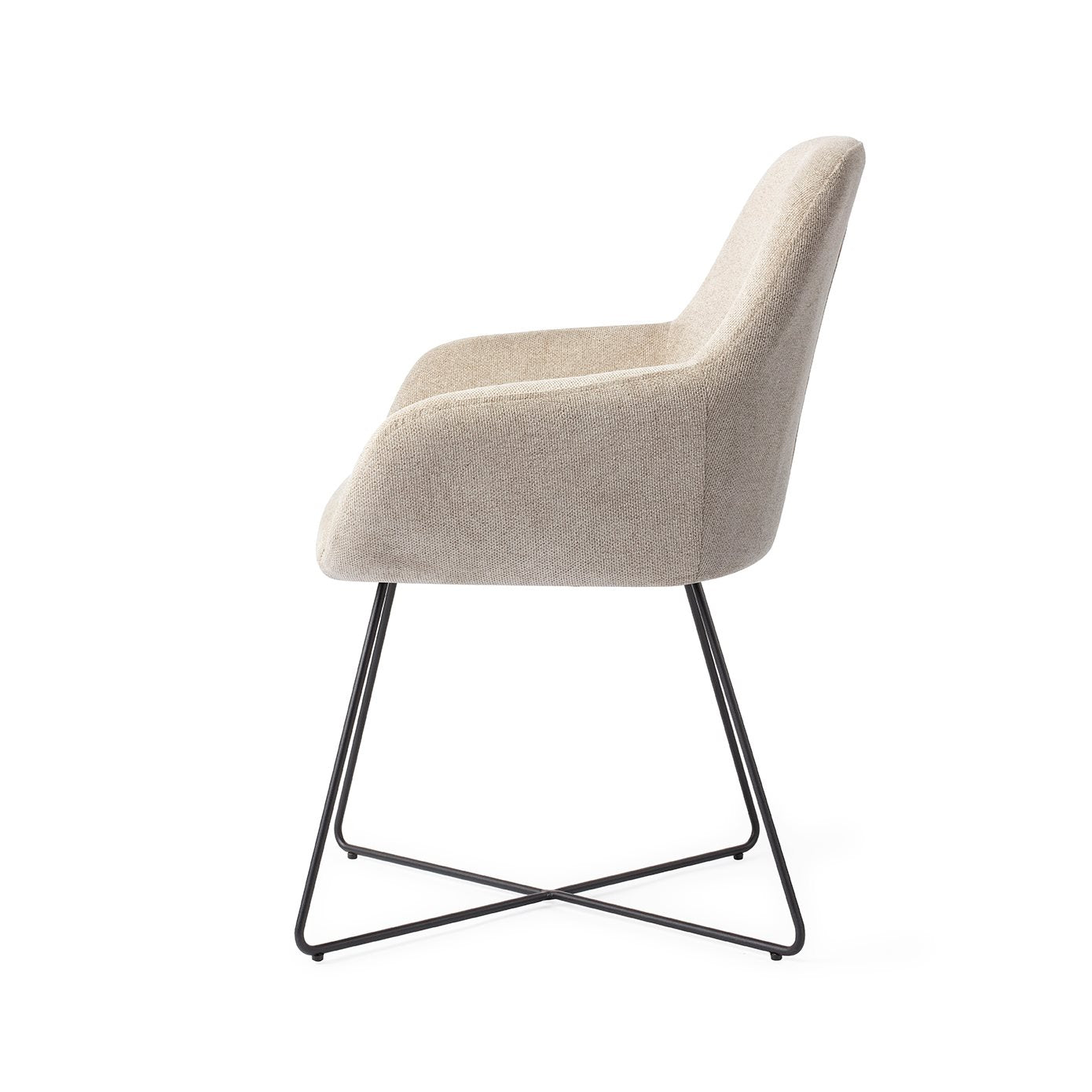 Kushi Dining Chair Ivory Ivy Cross Black