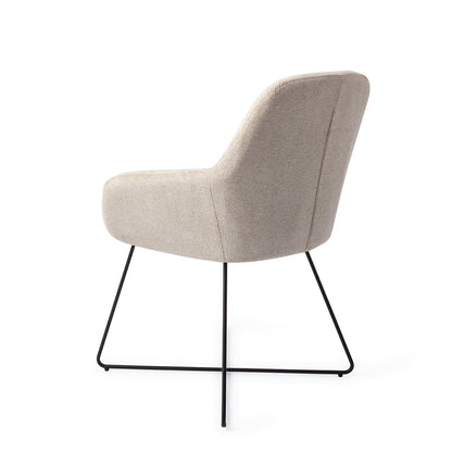 Kushi Dining Chair Ivory Ivy Cross Black