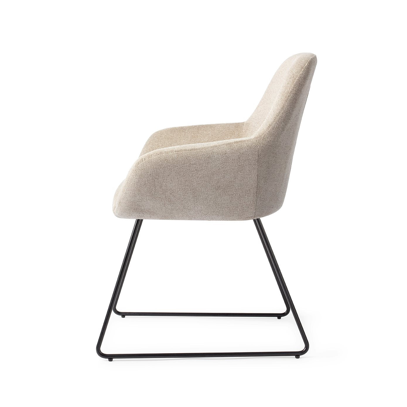 Kushi Dining Chair Ivory Ivy Slide Black