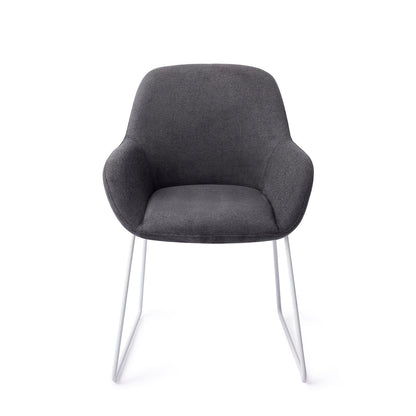 Kushi Dining Chair Black-Out Slide White