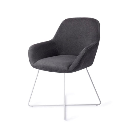 Kushi Dining Chair Black-Out Cross White