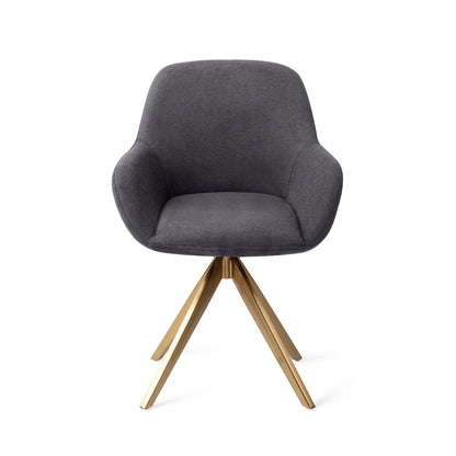 Kushi Dining Chair Black-Out Turn Gold