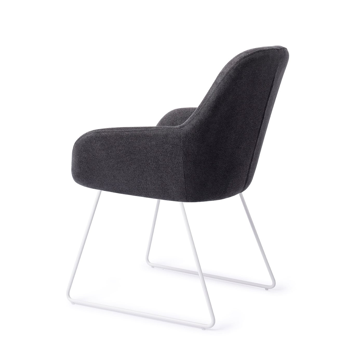 Kushi Dining Chair Black-Out Slide White