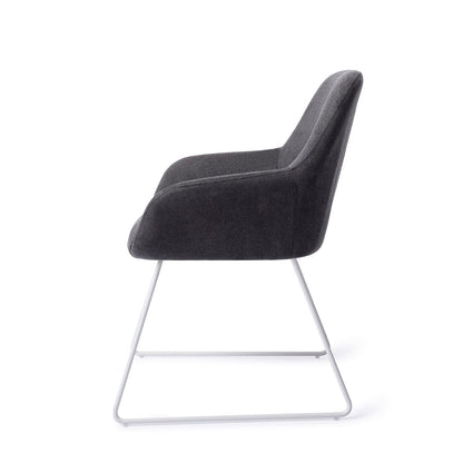 Kushi Dining Chair Black-Out Slide White