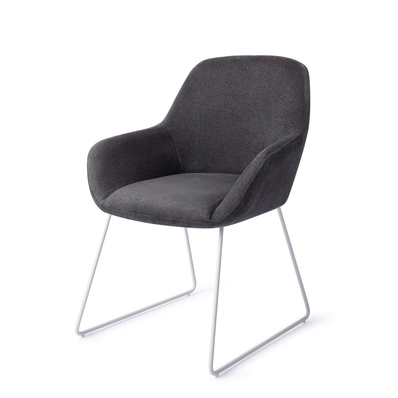 Kushi Dining Chair Black-Out Slide White