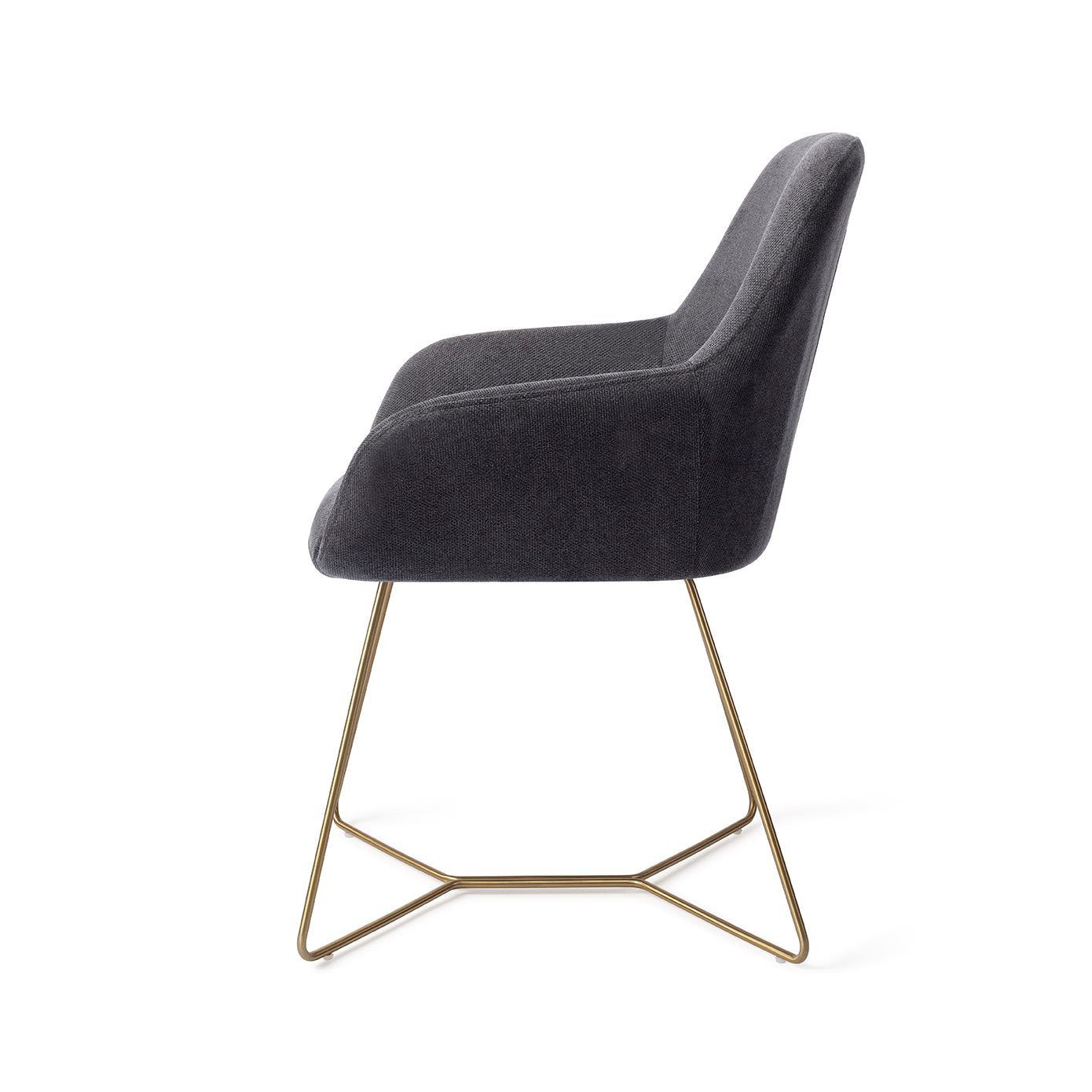 Kushi Dining Chair Black-Out Beehive Gold