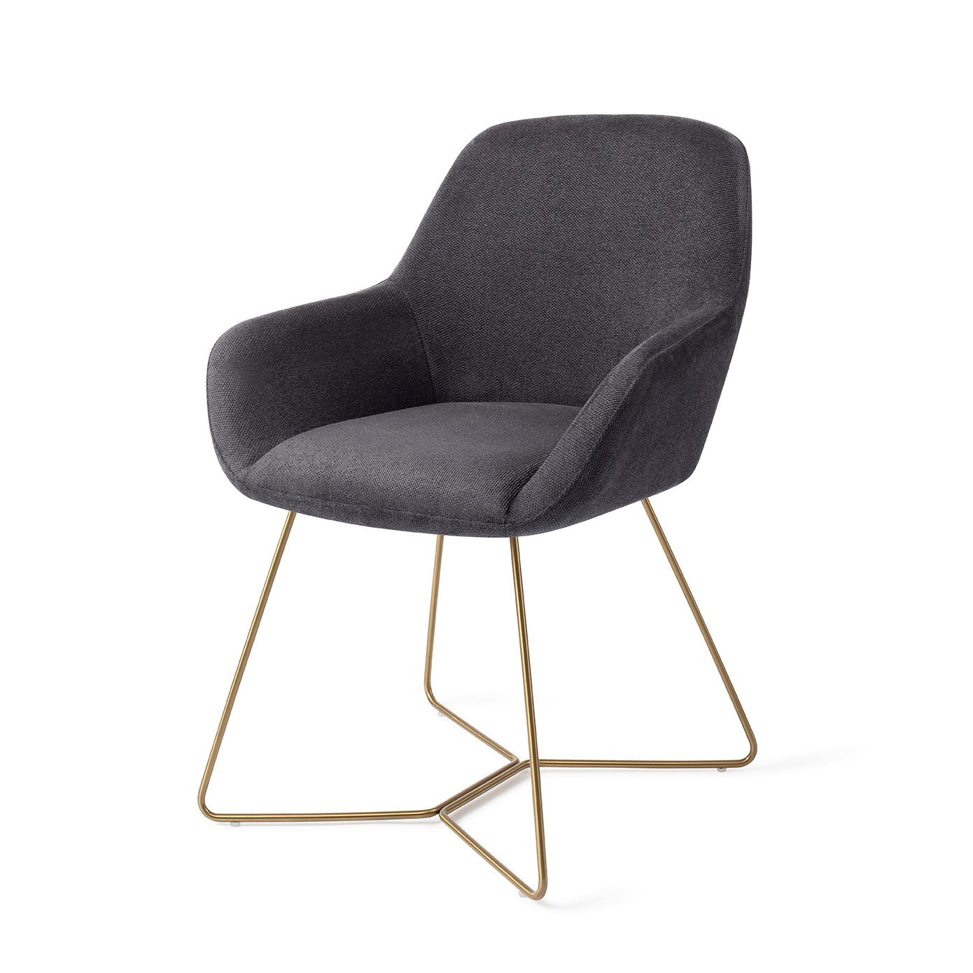 Kushi Dining Chair Black-Out Beehive Gold