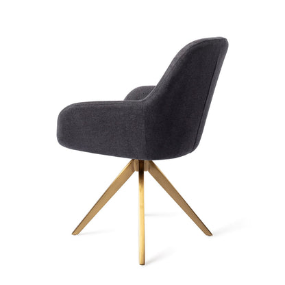 Kushi Dining Chair Black-Out Turn Gold