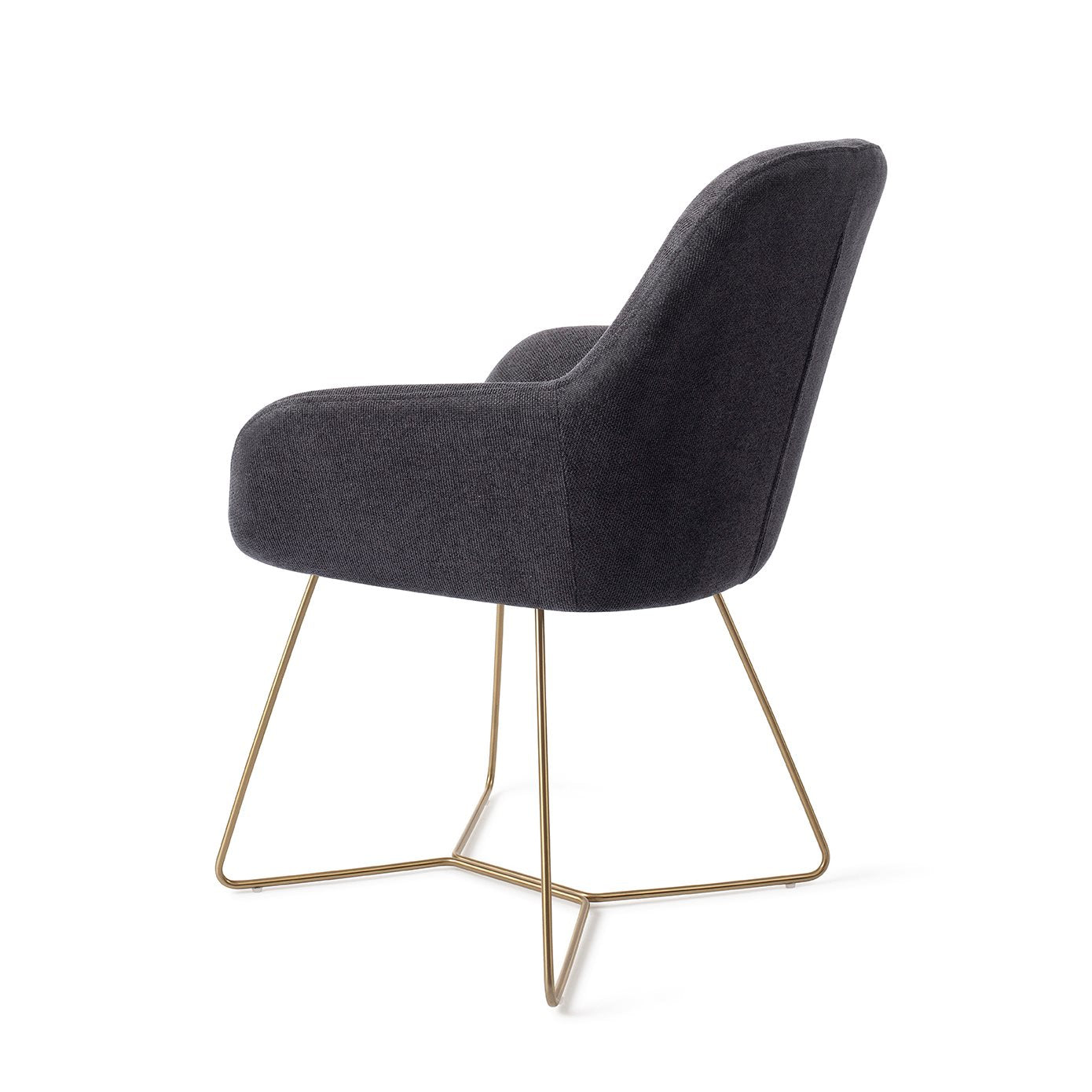 Kushi Dining Chair Black-Out Beehive Gold