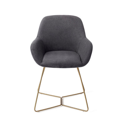 Kushi Dining Chair Black-Out Beehive Gold