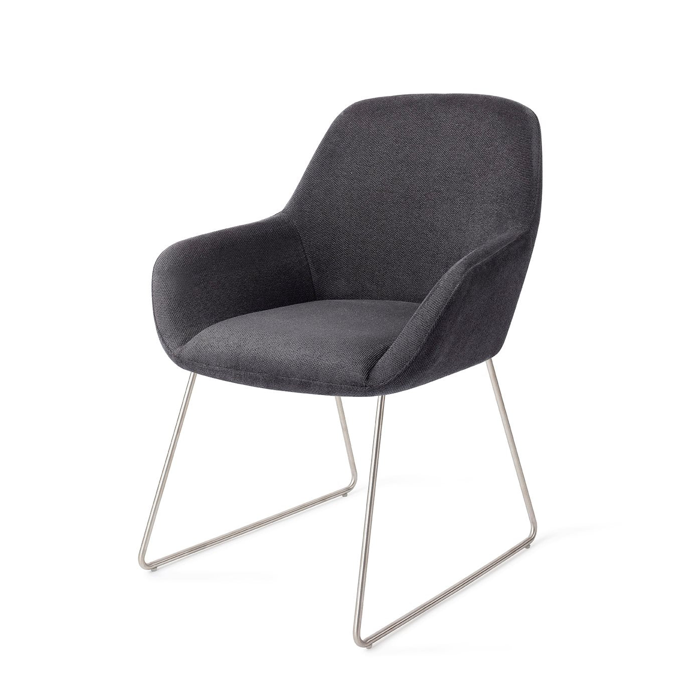 Kushi Dining Chair Black-Out Slide Steel