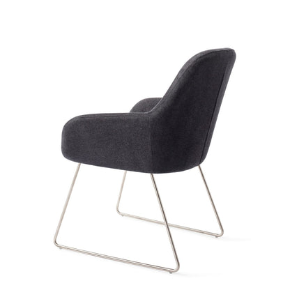 Kushi Dining Chair Black-Out Slide Steel