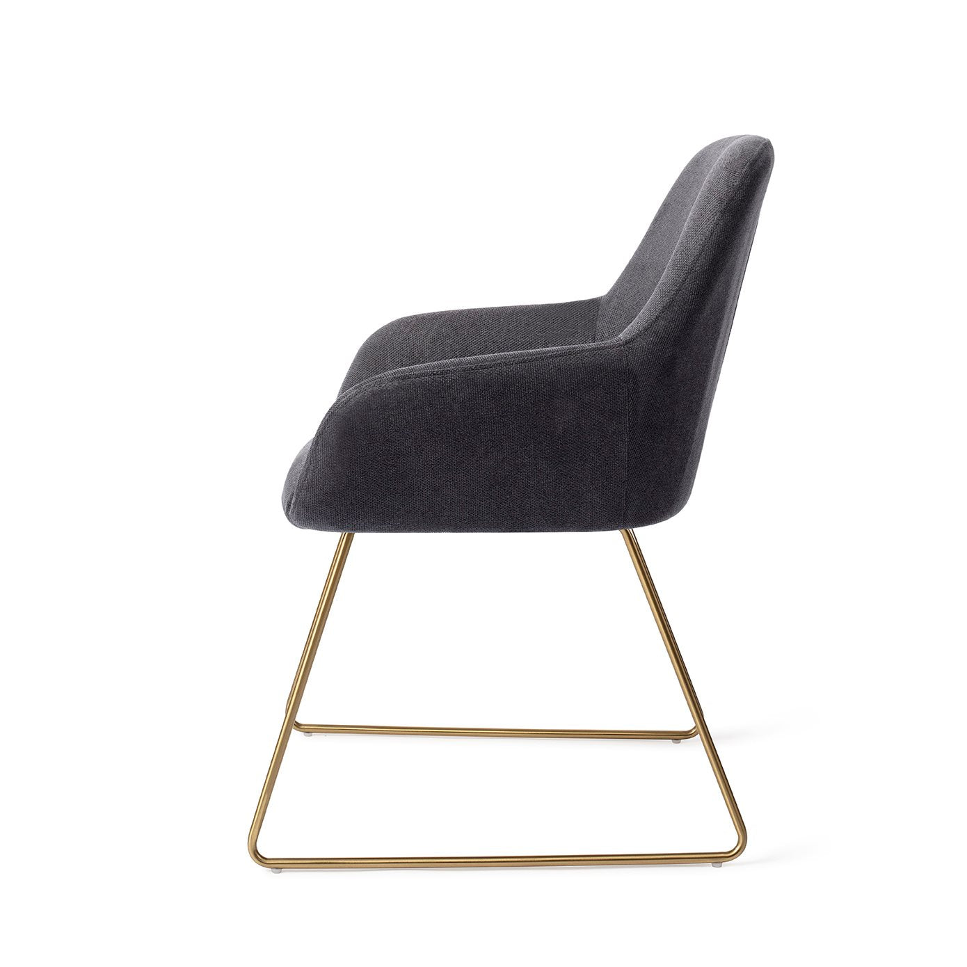 Kushi Dining Chair Black-Out Slide Gold