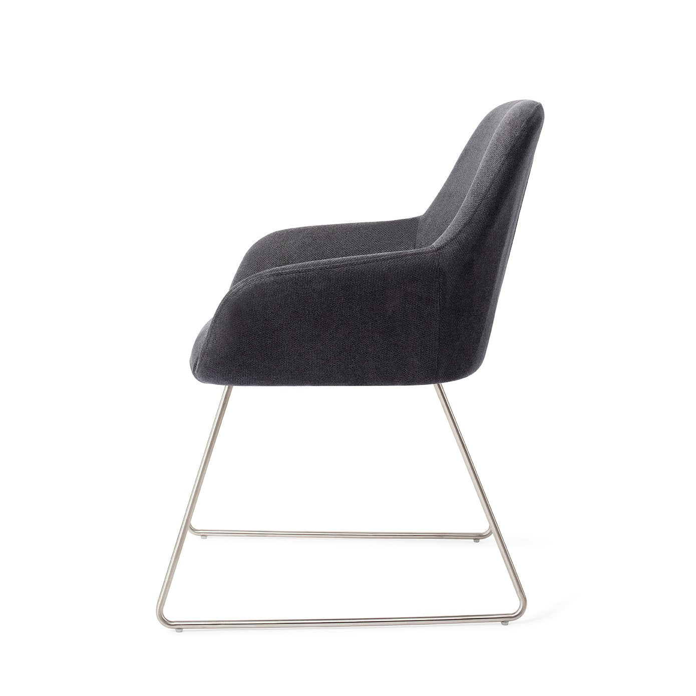 Kushi Dining Chair Black-Out Slide Steel