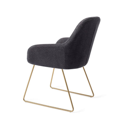 Kushi Dining Chair Black-Out Slide Gold