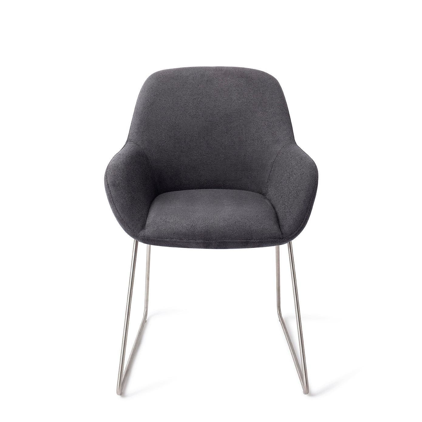 Kushi Dining Chair Black-Out Slide Steel