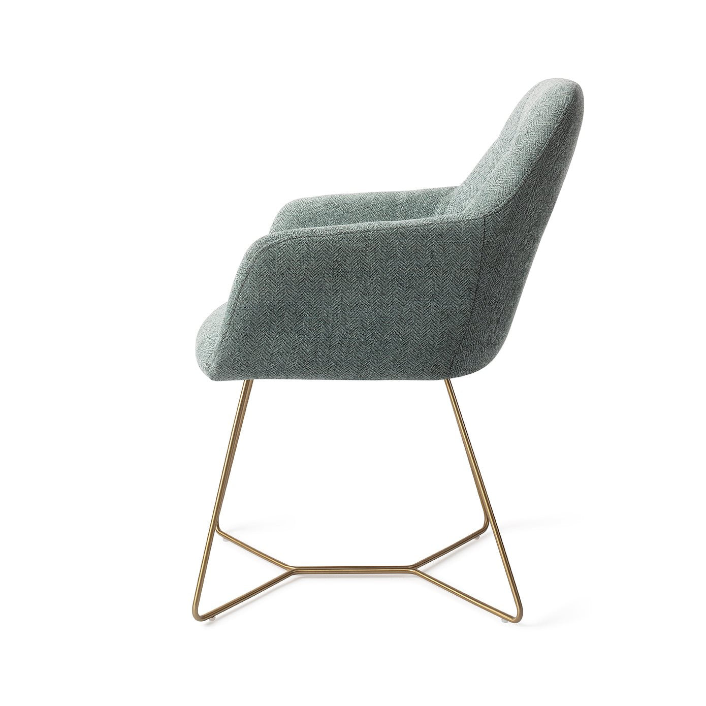 Noto Dining Chair Real Teal Beehive Gold