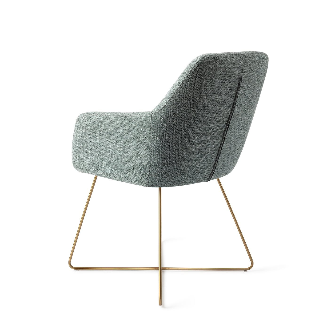 Noto Dining Chair Real Teal Cross Gold