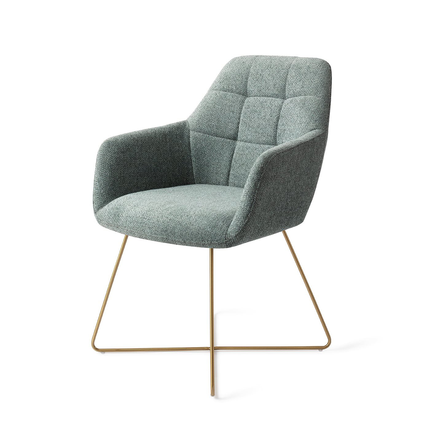 Noto Dining Chair Real Teal Cross Gold