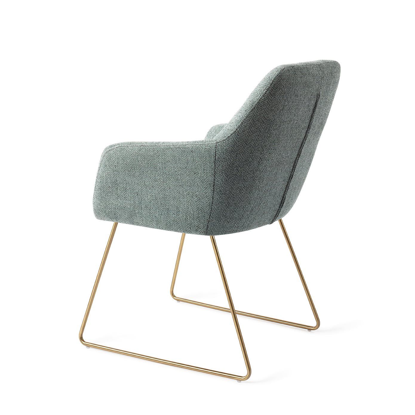 Noto Dining Chair Real Teal Slide Gold