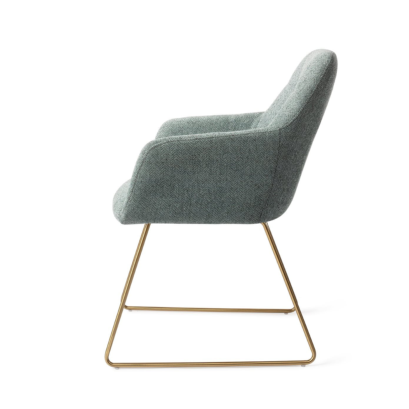 Noto Dining Chair Real Teal Slide Gold