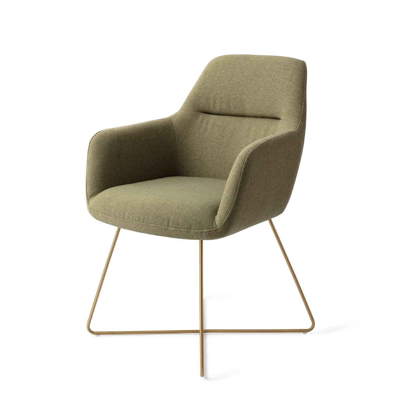 Kinko Dining Chair Green Hunter Cross Gold