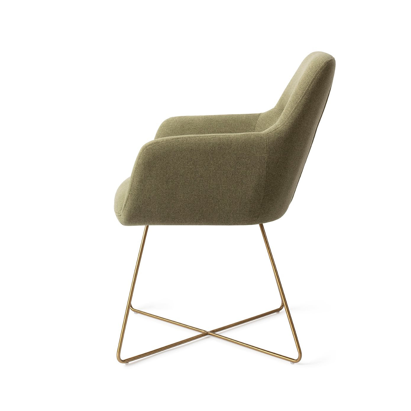 Kinko Dining Chair Green Hunter Cross Gold