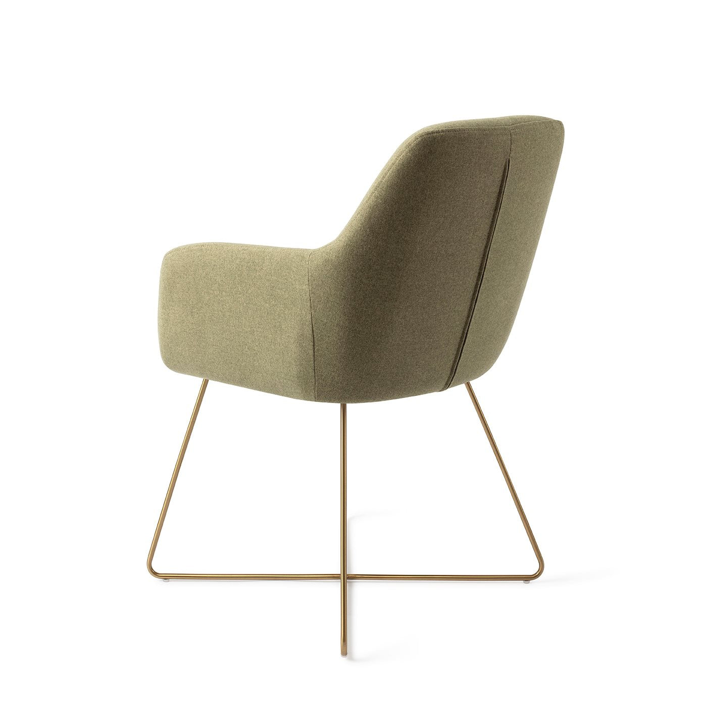 Kinko Dining Chair Green Hunter Cross Gold