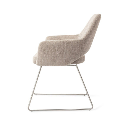 Yanai Dining Chair Biscuit Beach Slide Steel