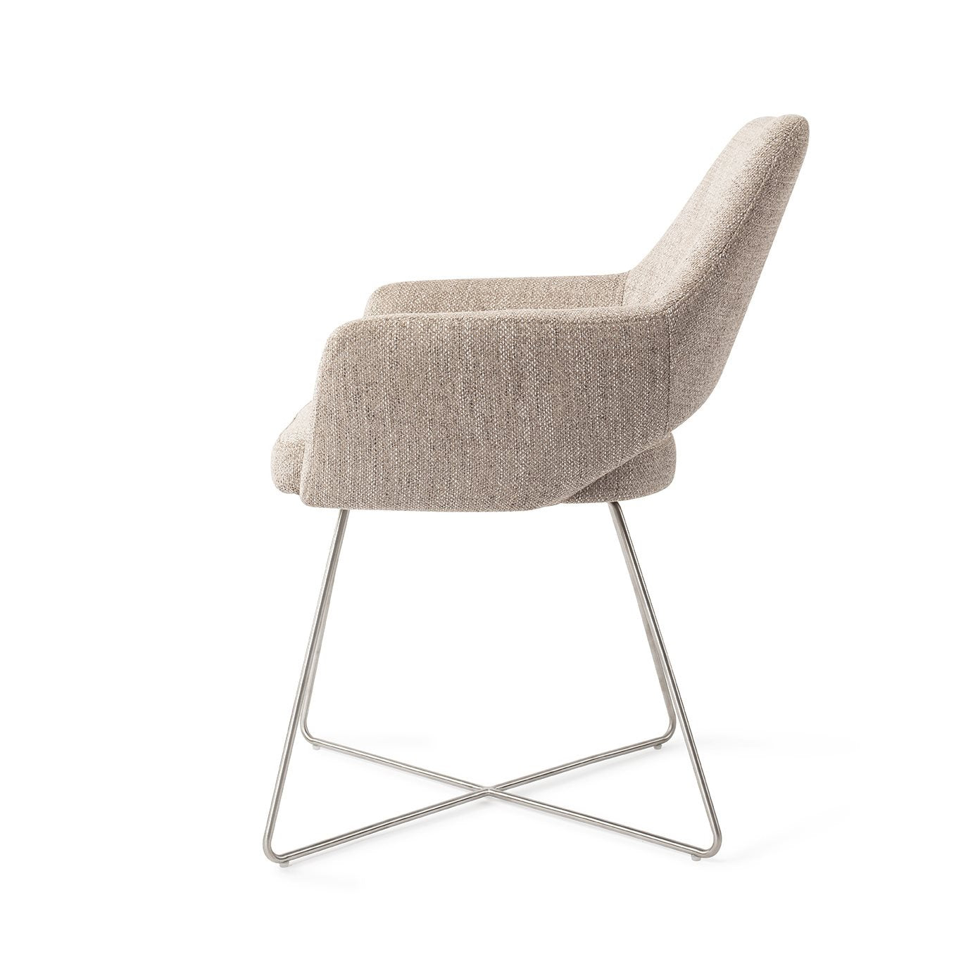 Yanai Dining Chair Biscuit Beach Cross Steel