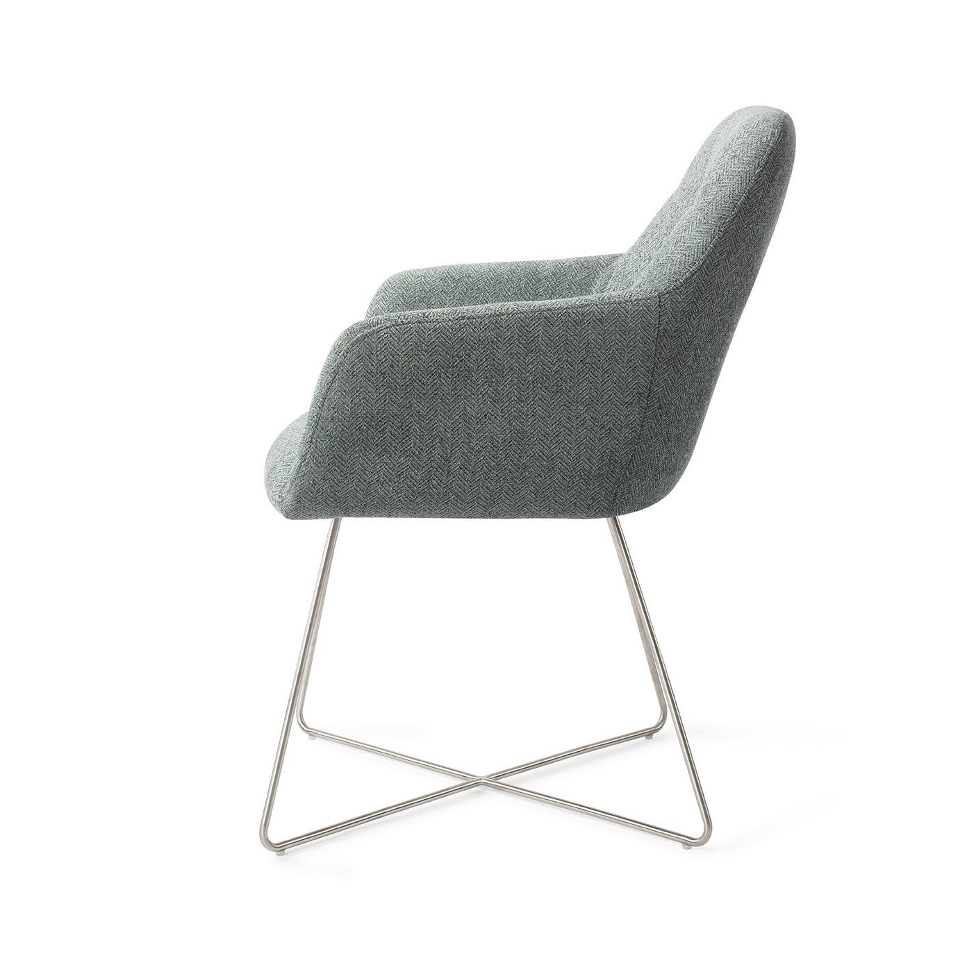 Noto Dining Chair Real Teal Cross Steel