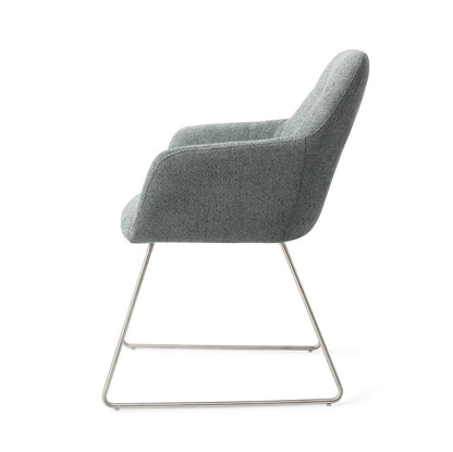 Noto Dining Chair Real Teal Slide Steel