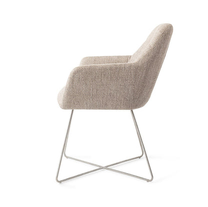 Noto Dining Chair Biscuit Beach Cross Steel