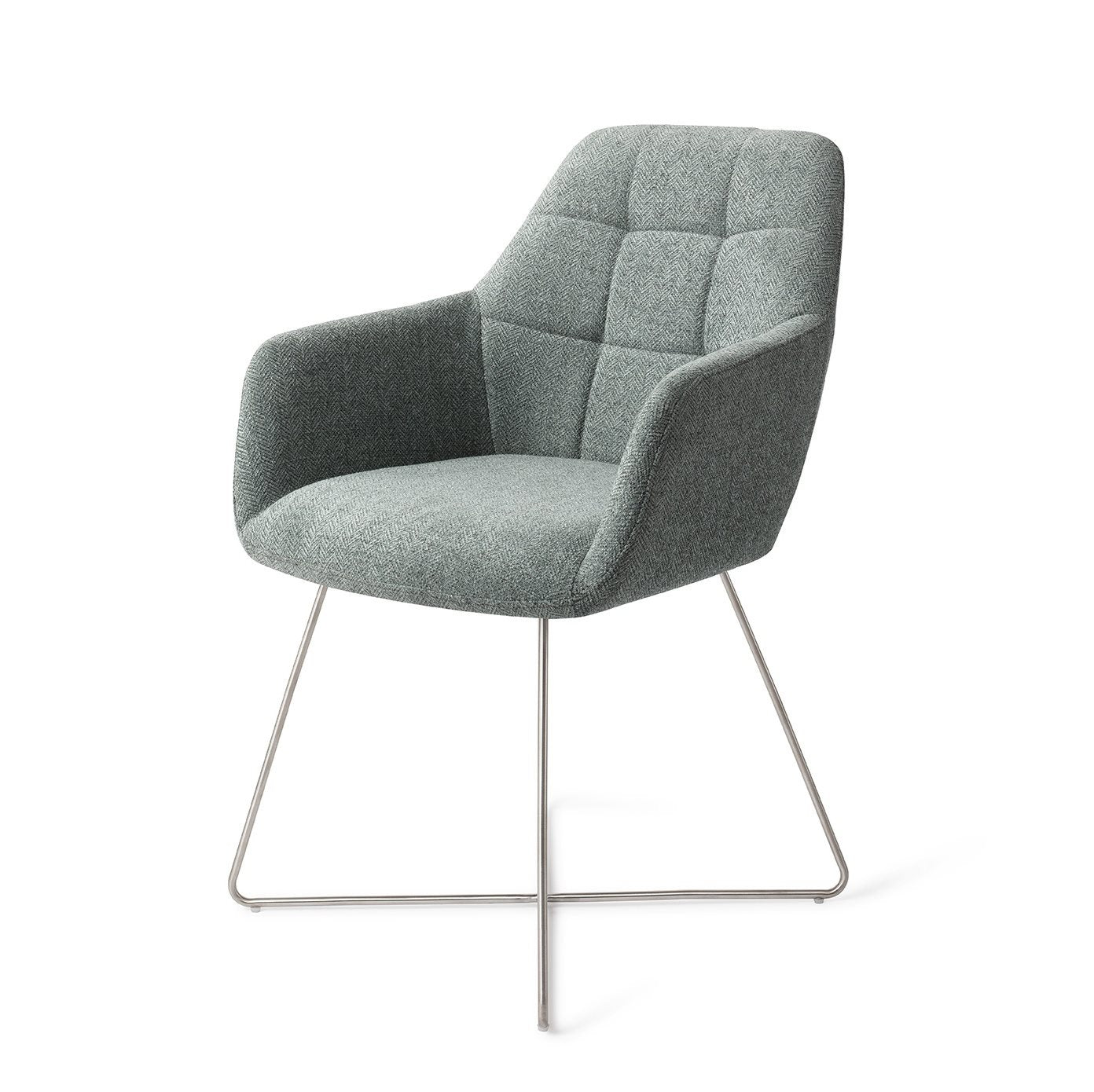 Noto Dining Chair Real Teal Cross Steel