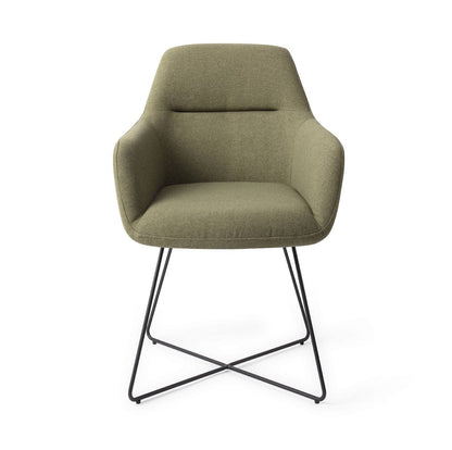 Kinko Dining Chair Green Hunter Cross Black