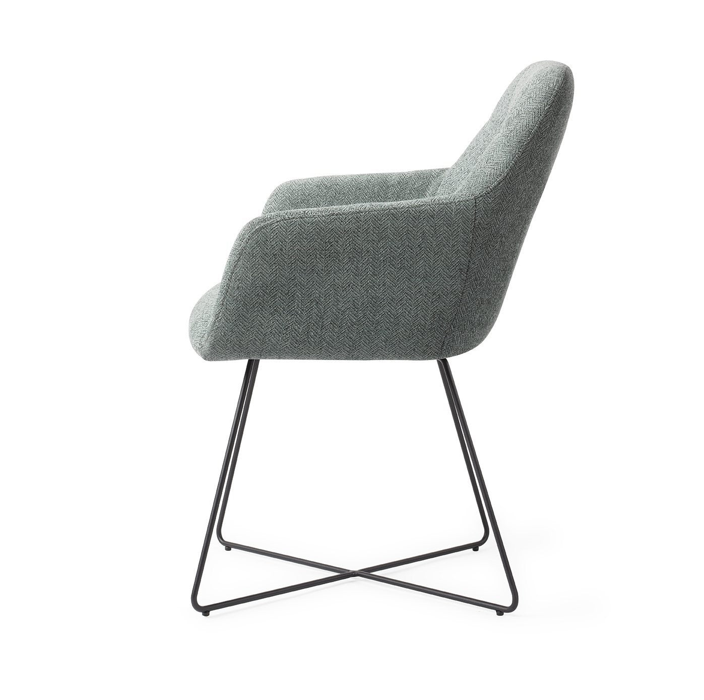 Noto Dining Chair Real Teal Cross Black