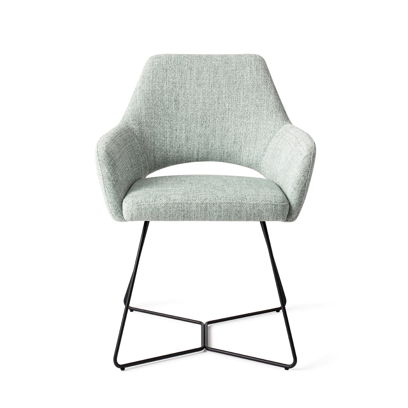 Yanai Dining Chair Soft Sage Beehive Black