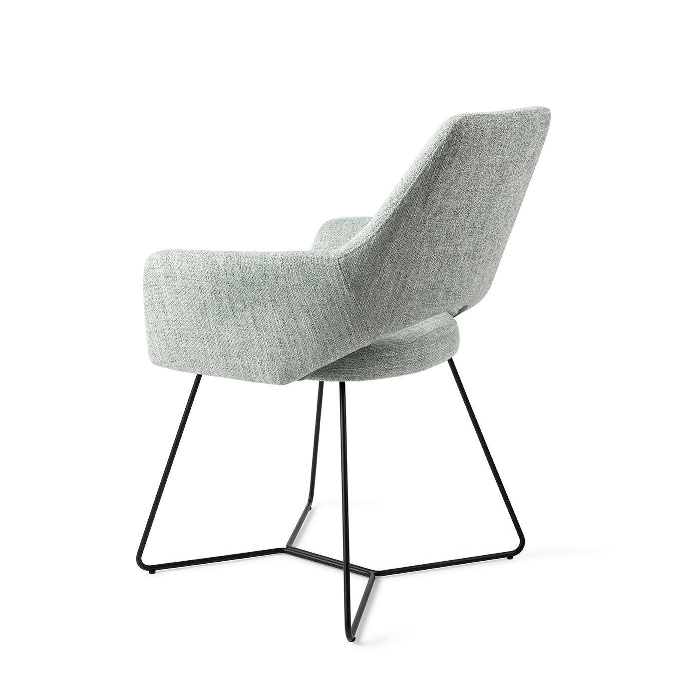 Yanai Dining Chair Soft Sage Beehive Black