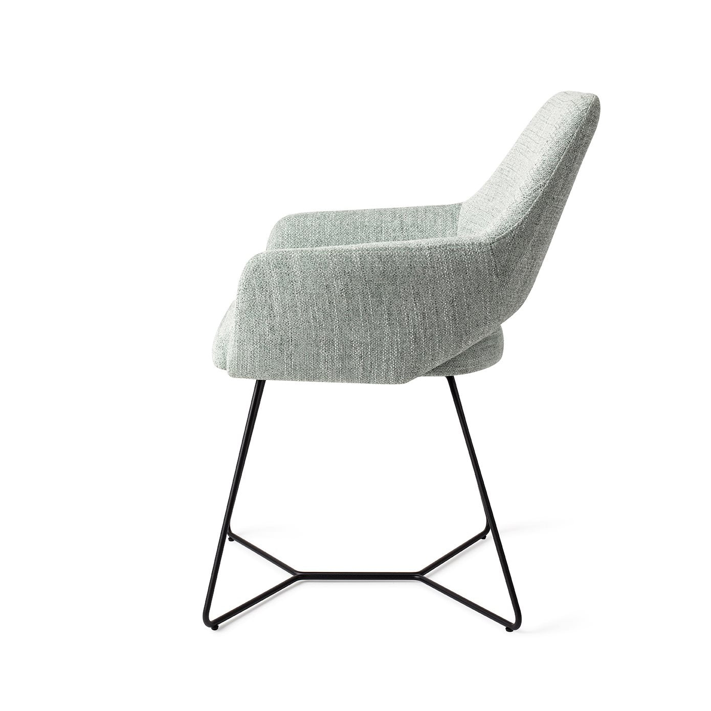 Yanai Dining Chair Soft Sage Beehive Black